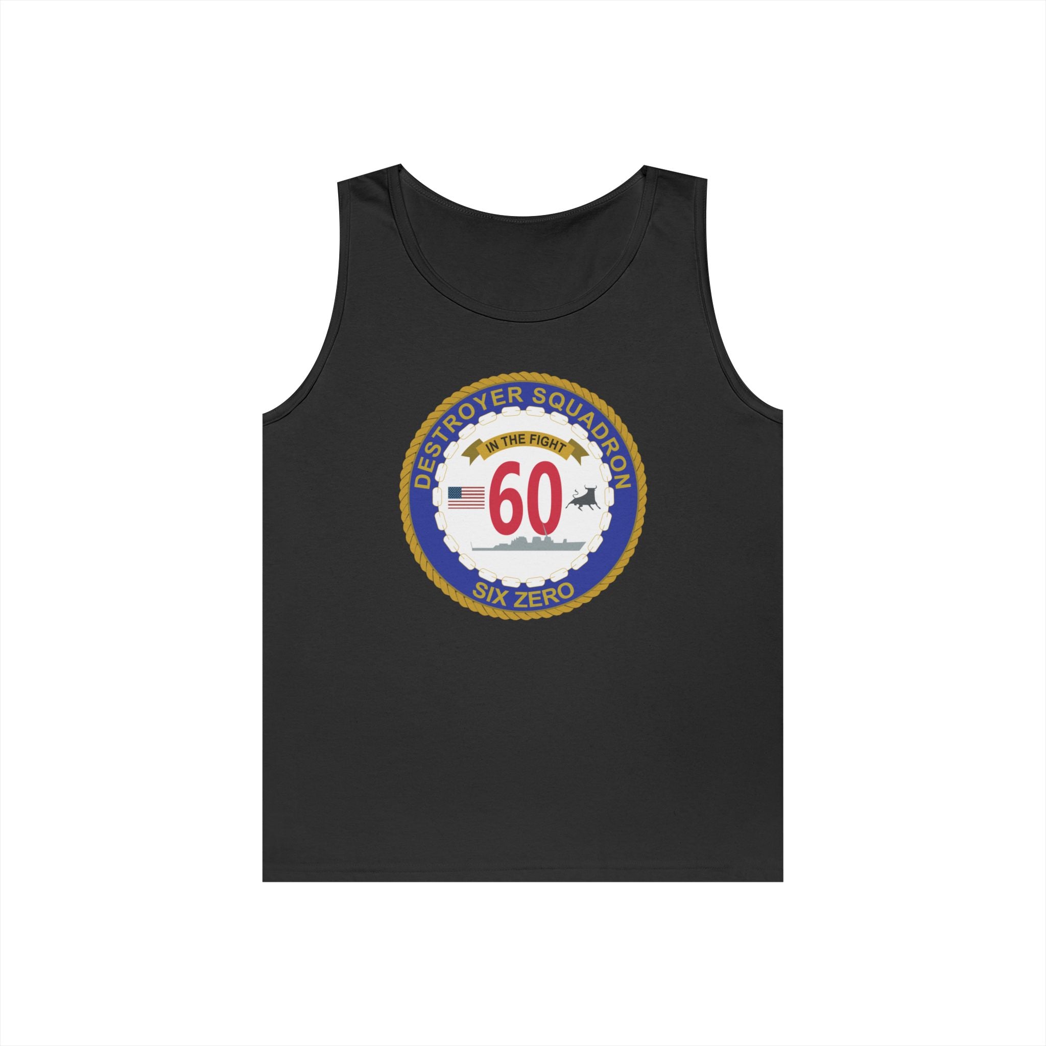 Unisex Heavy Cotton Tank Top - Navy - Destroyer Squadron 60 wo txt