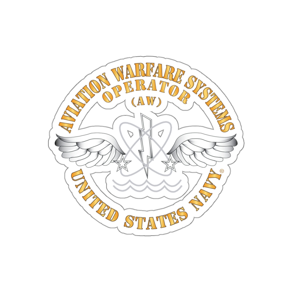 Die-Cut Vinyl Sticker - Navy - Rate - Aviation Warfare Systems Operator (AW)