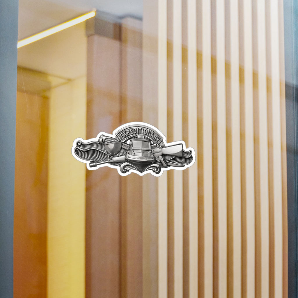 Kiss-Cut Vinyl Decal - Navy - Badge - Expeditionary Warfare (EXW) wo txt - Officer - 3D - Enhanced