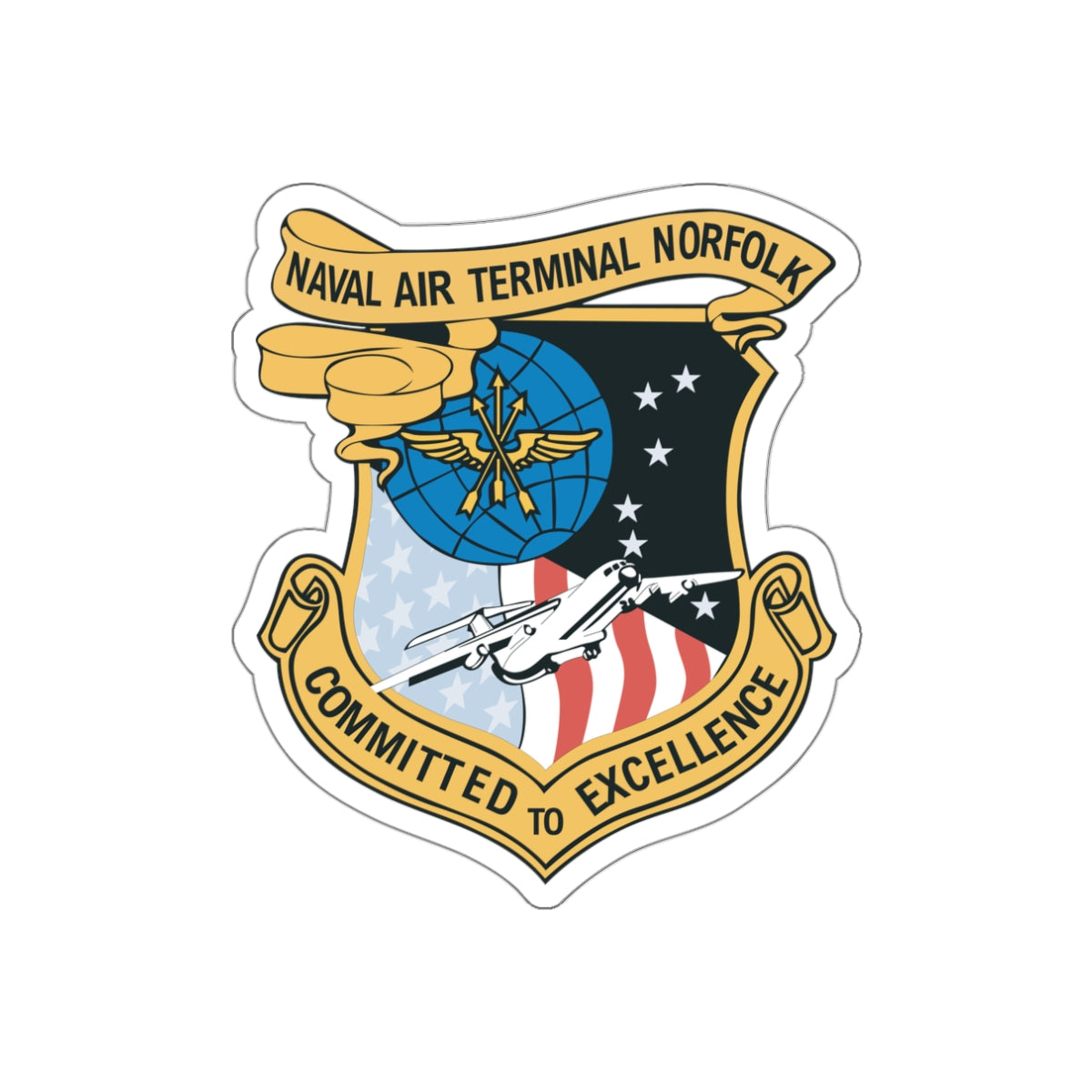 Die-Cut Vinyl Sticker - Navy - Naval Air Terminal Norfolk wo Txt