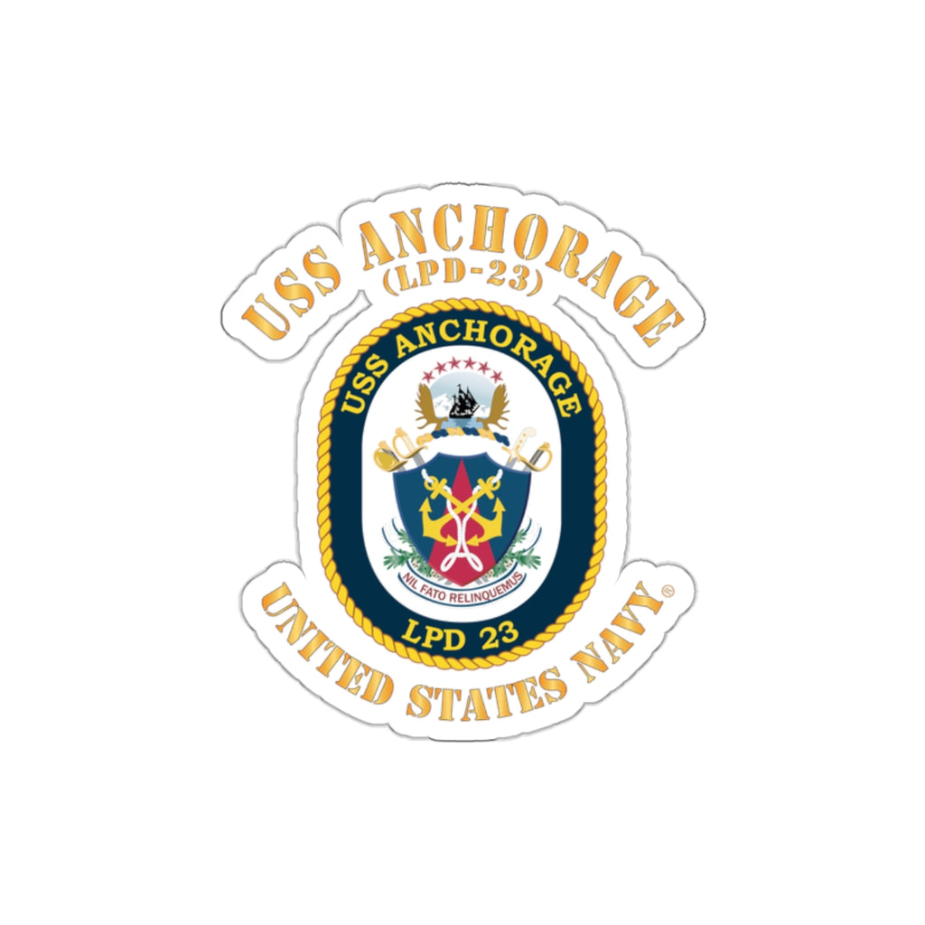 Die-Cut Vinyl Sticker - Navy - USS Anchorage (LPD-23)