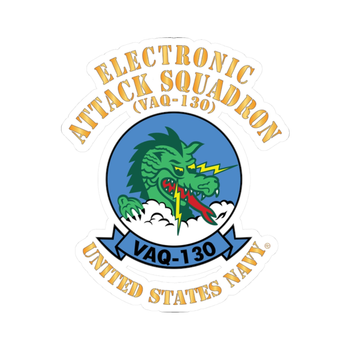 Kiss-Cut Stickers - Navy - Electronic Attack Squadron 130 (VAQ-130)