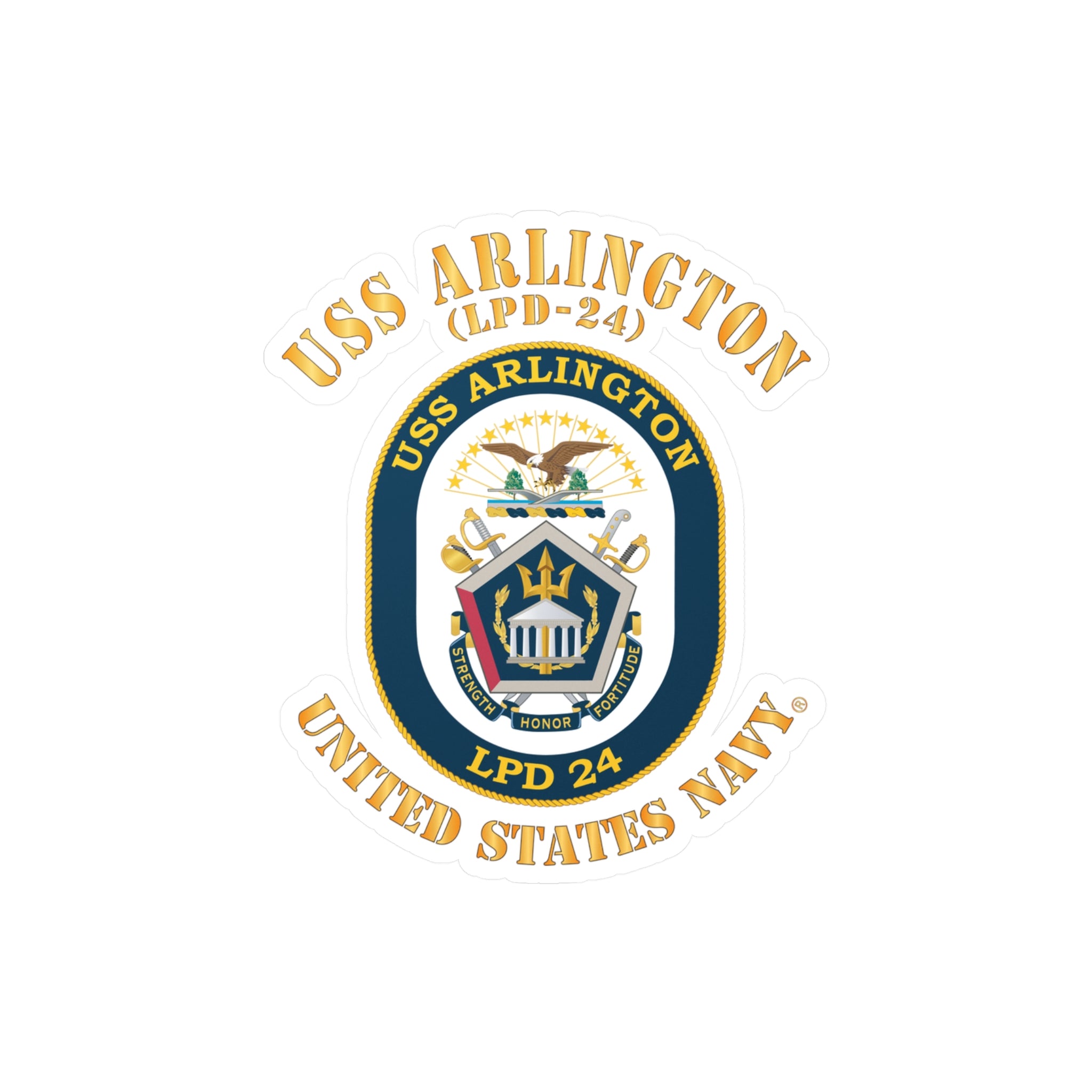 Kiss-Cut Vinyl Decal - Navy - USS Arlington (LPD-24)