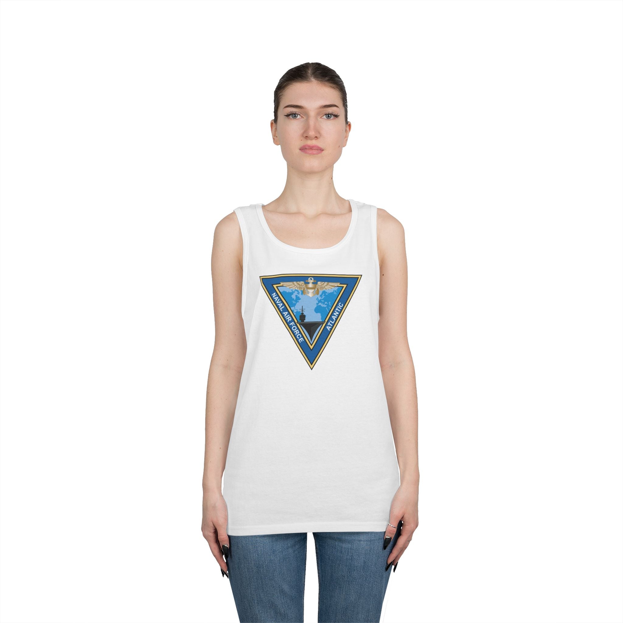 Unisex Heavy Cotton Tank Top - Navy - Commander, Naval Air Force Atlantic - COMNAVAIRLANT wo Txt