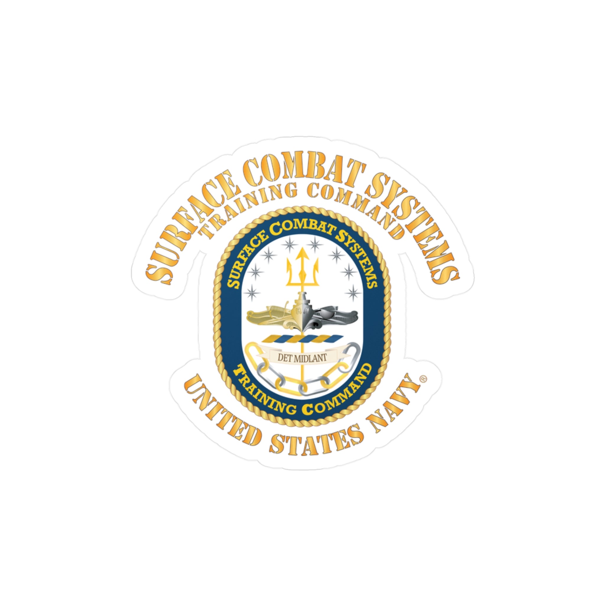 Kiss-Cut Vinyl Decal - Navy - Surface Combat Systems Training Command - DET MIDLANT
