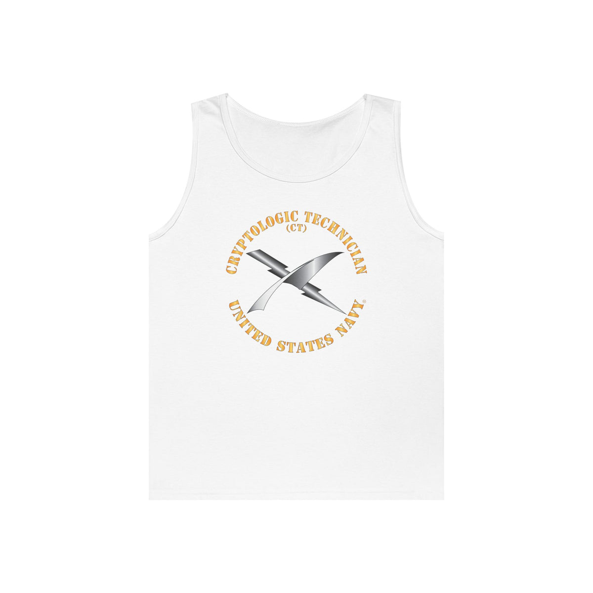 Unisex Heavy Cotton Tank Top - Navy - Rate - Cryptologic Technician (CT)