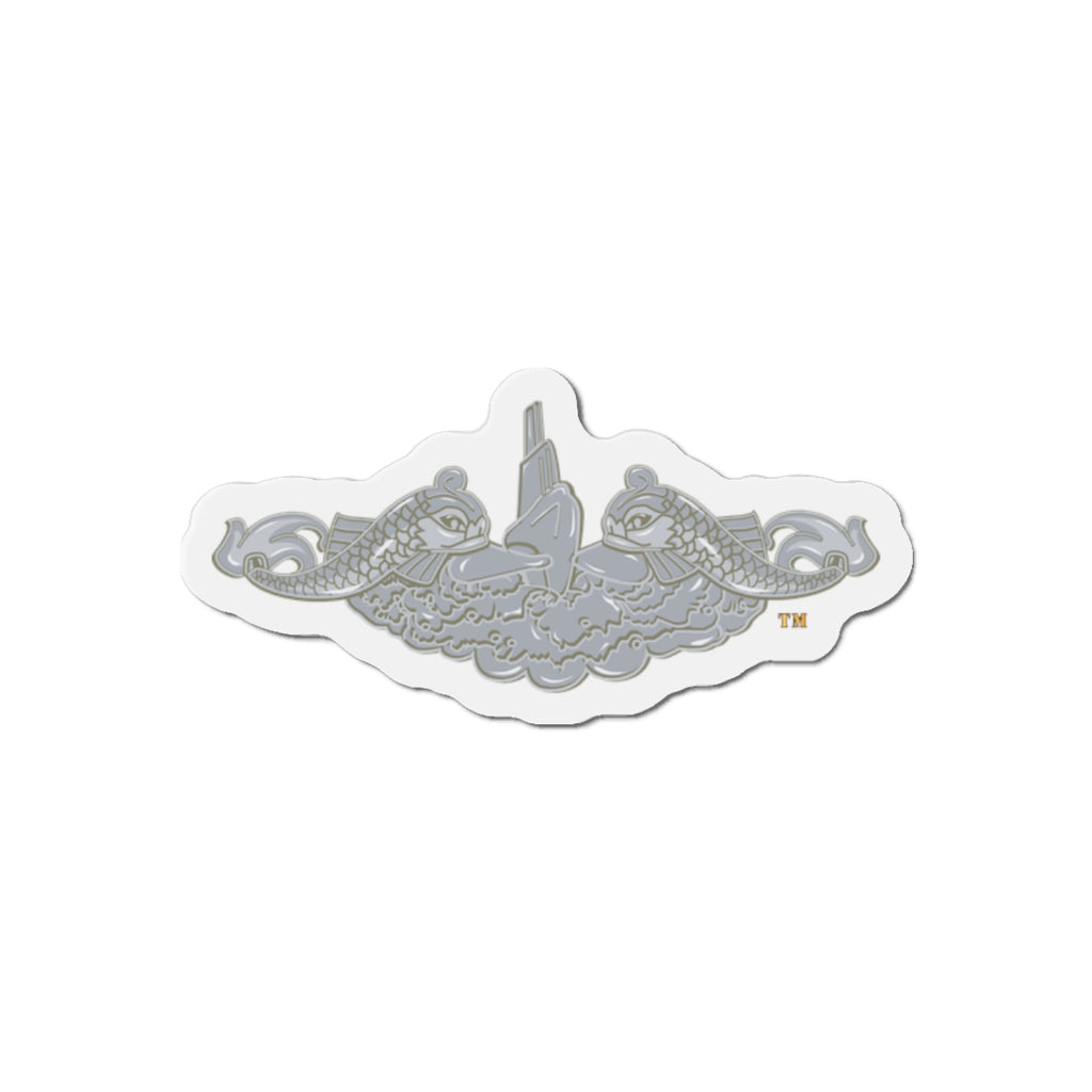 Die-Cut Magnet - Navy - Submarine Badge - Silver  wo Txt