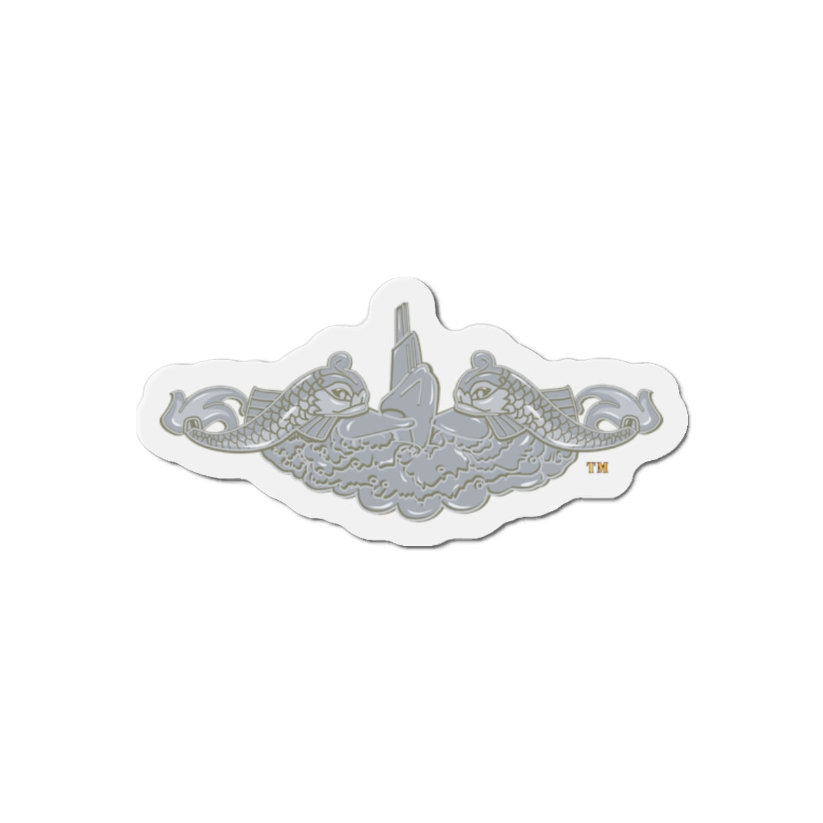 Die-Cut Magnet - Navy - Submarine Badge - Silver  wo Txt