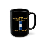 Black Mug (11oz, 15oz) - Navy - Chief Warrant Officer 3 - CW03 - Combat Veteran