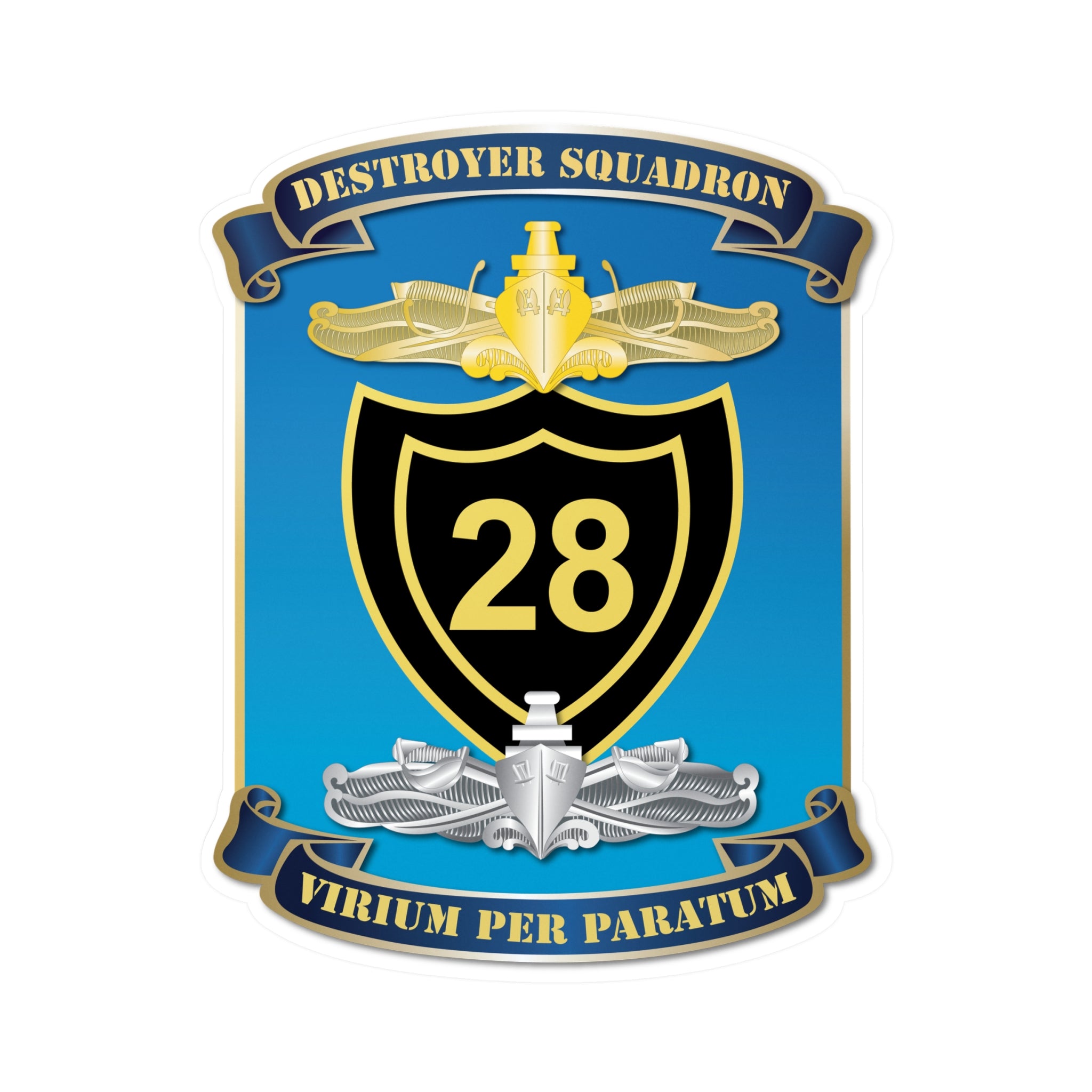 Kiss-Cut Vinyl Decal - Navy - Destroyer Squadron 28 (DESRON-28) wo Txt