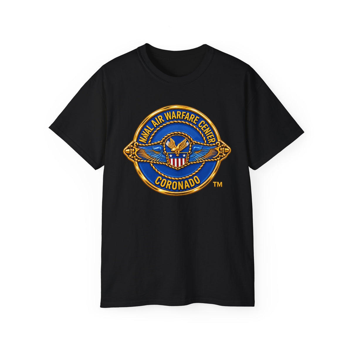 Unisex Ultra Cotton T-Shirt - Navy - Naval Air Warfare Center - Coronado - Crest - 3D - Enhanced