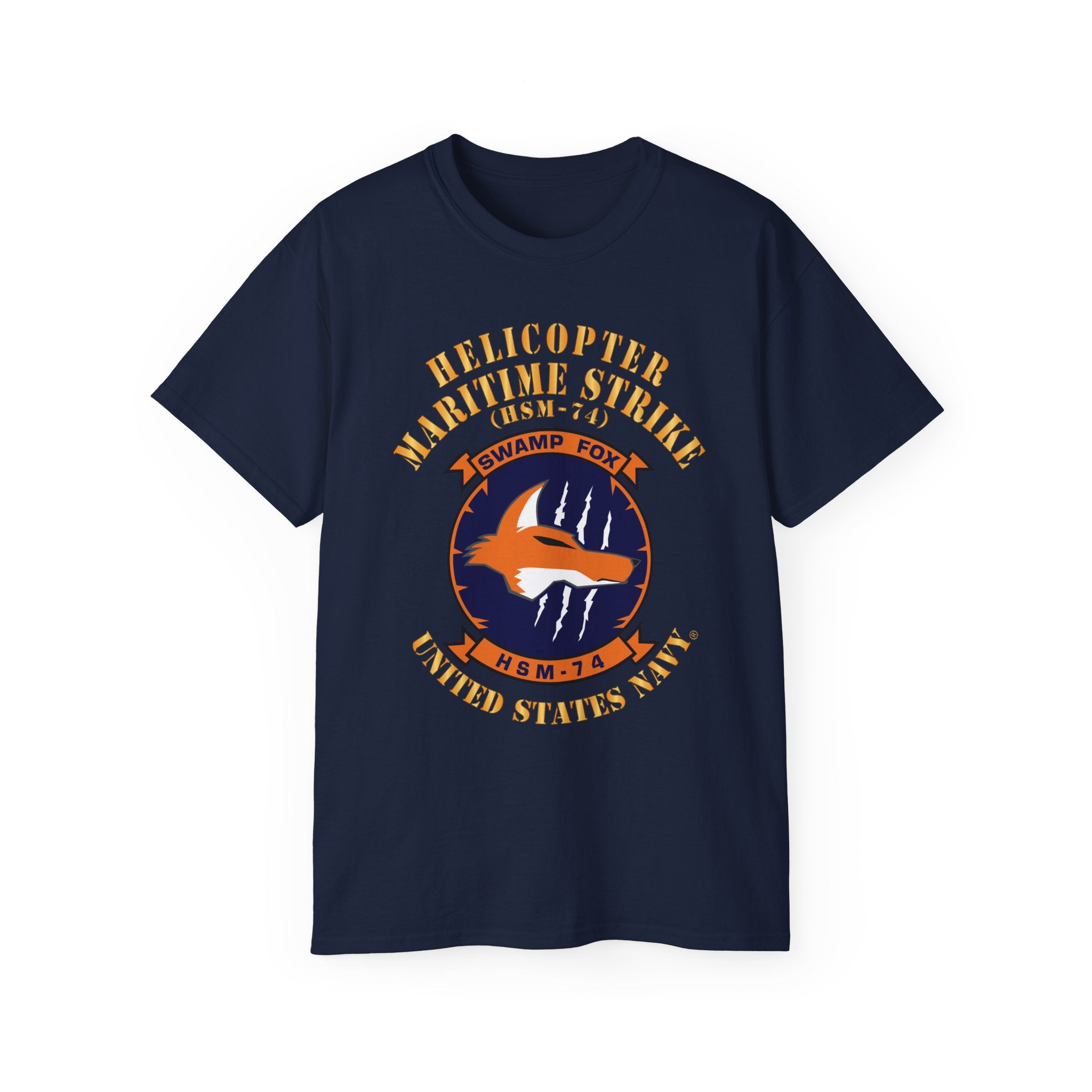 Unisex Ultra Cotton T-Shirt - Navy - Helicopter Maritime Strike Seven Four (HSM-74)