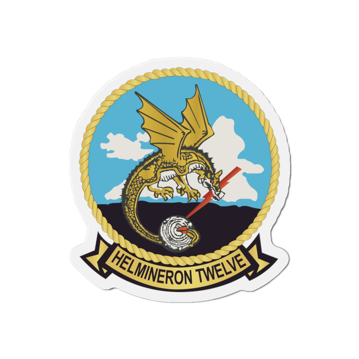 Die-Cut Magnet - Navy - Helmineron Twelve (HM-12) wo Txt