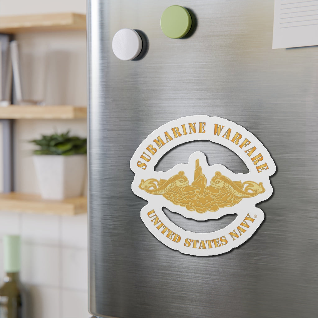 Die-Cut Magnet - Navy - Submarine Badge - Gold