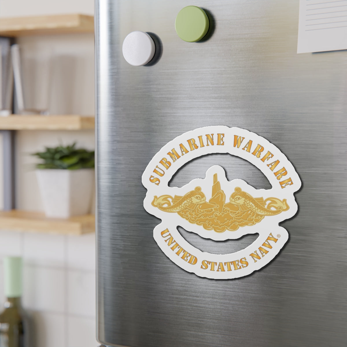 Die-Cut Magnet - Navy - Submarine Badge - Gold
