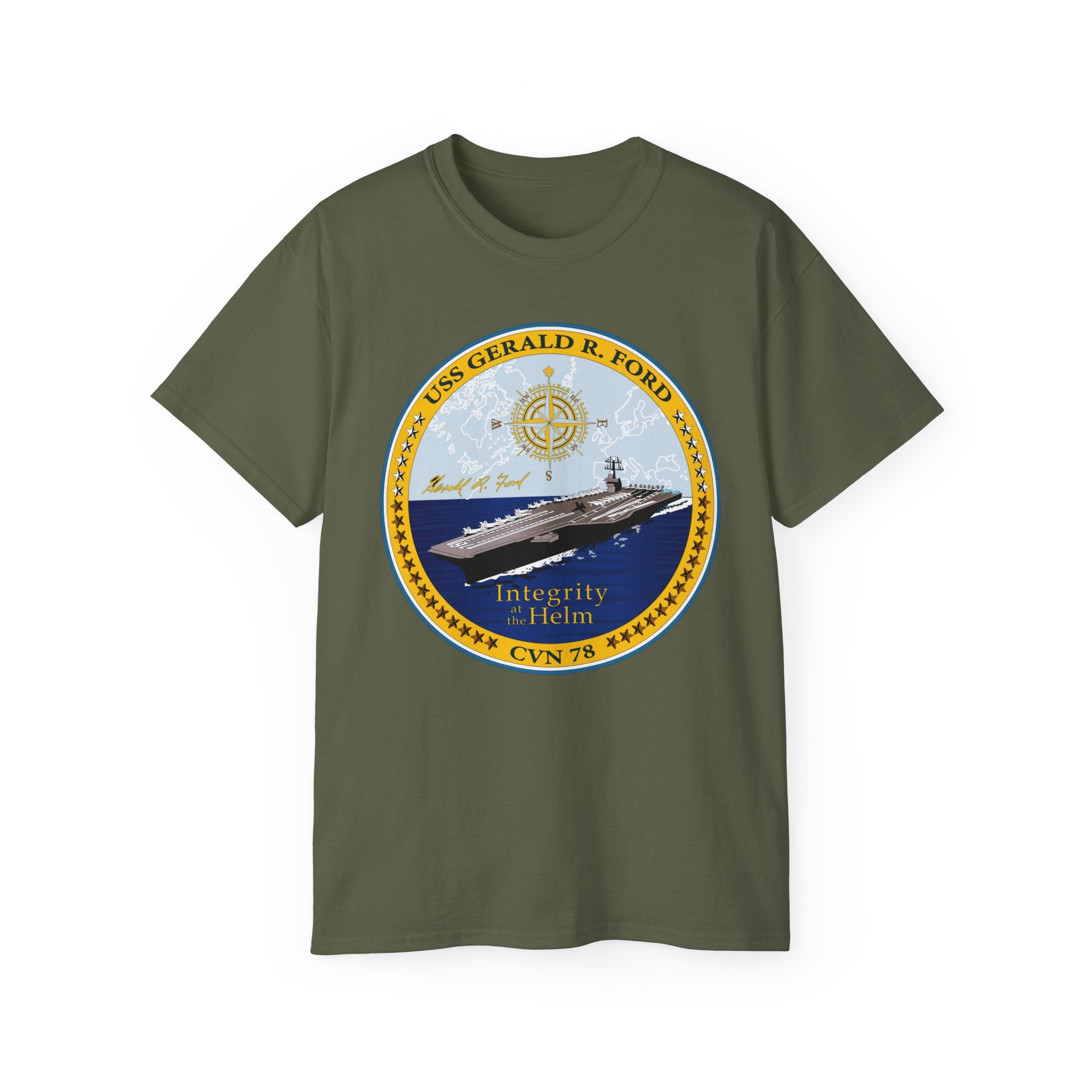 Unisex Ultra Cotton T-Shirt - Navy - USS Gerald R. Ford (CVN-78) wo txt