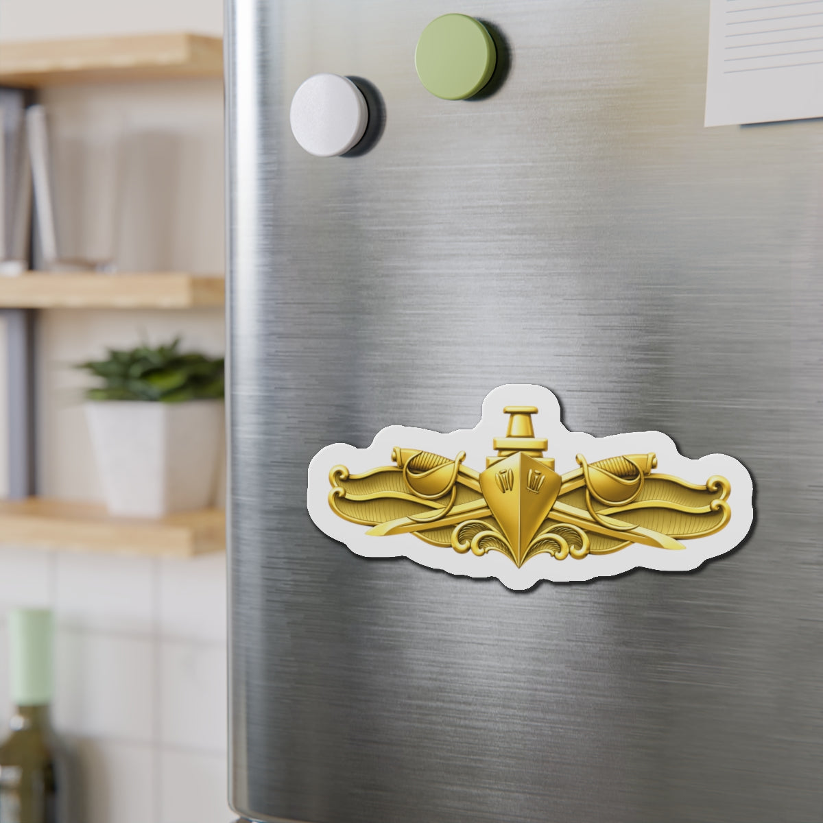 Die-Cut Magnet - Navy - Badge - Surface Warfare Officer (SWO) wo txt - 3D - Enhanced