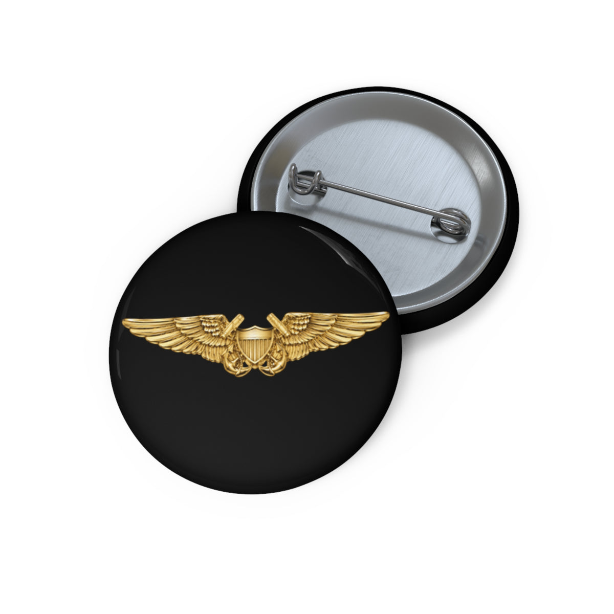 Pin Button - Navy - Badge - Naval Flight Officer Wings wo txt - 3D - Enhanced