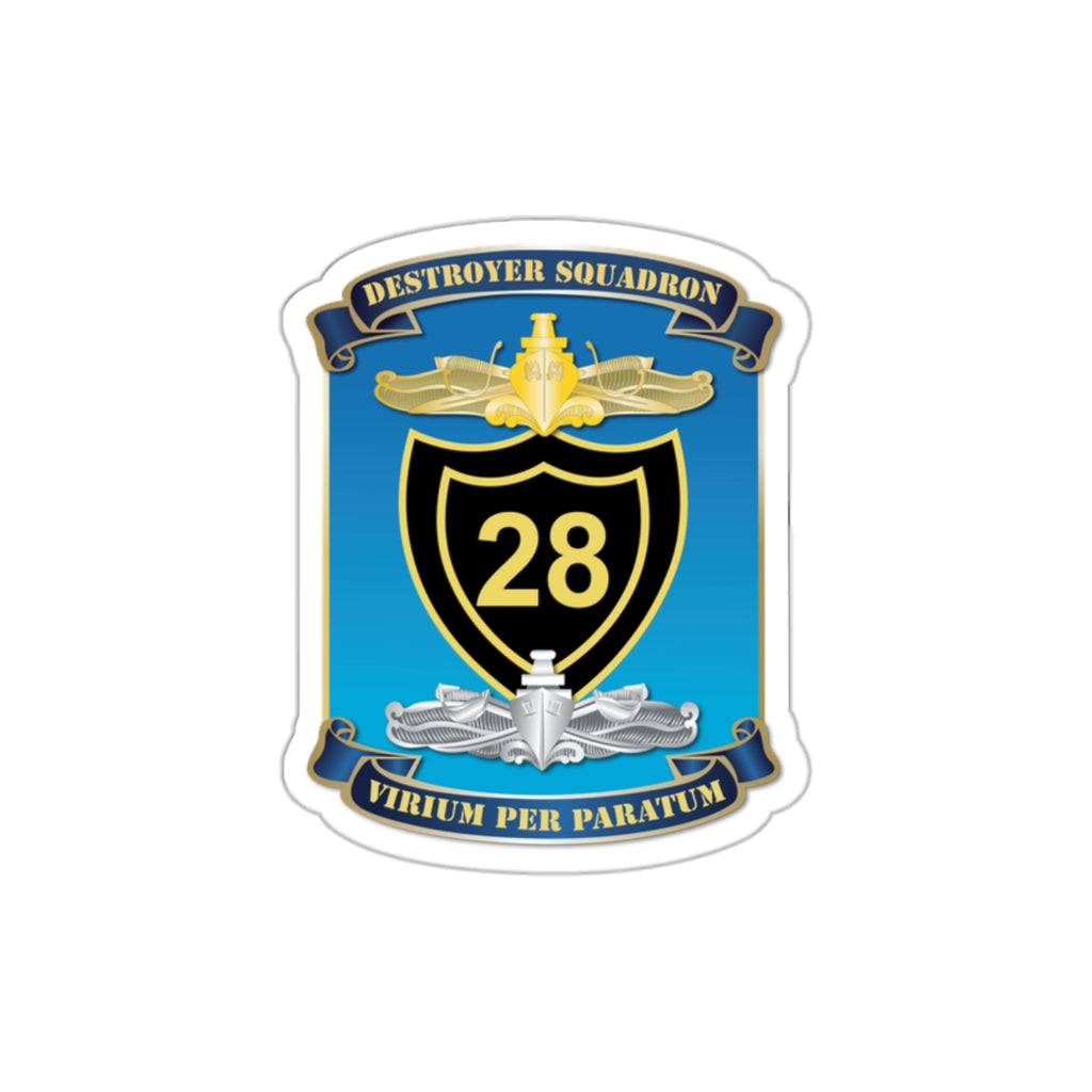 Die-Cut Vinyl Sticker - Navy - Destroyer Squadron 28 (DESRON-28) wo Txt