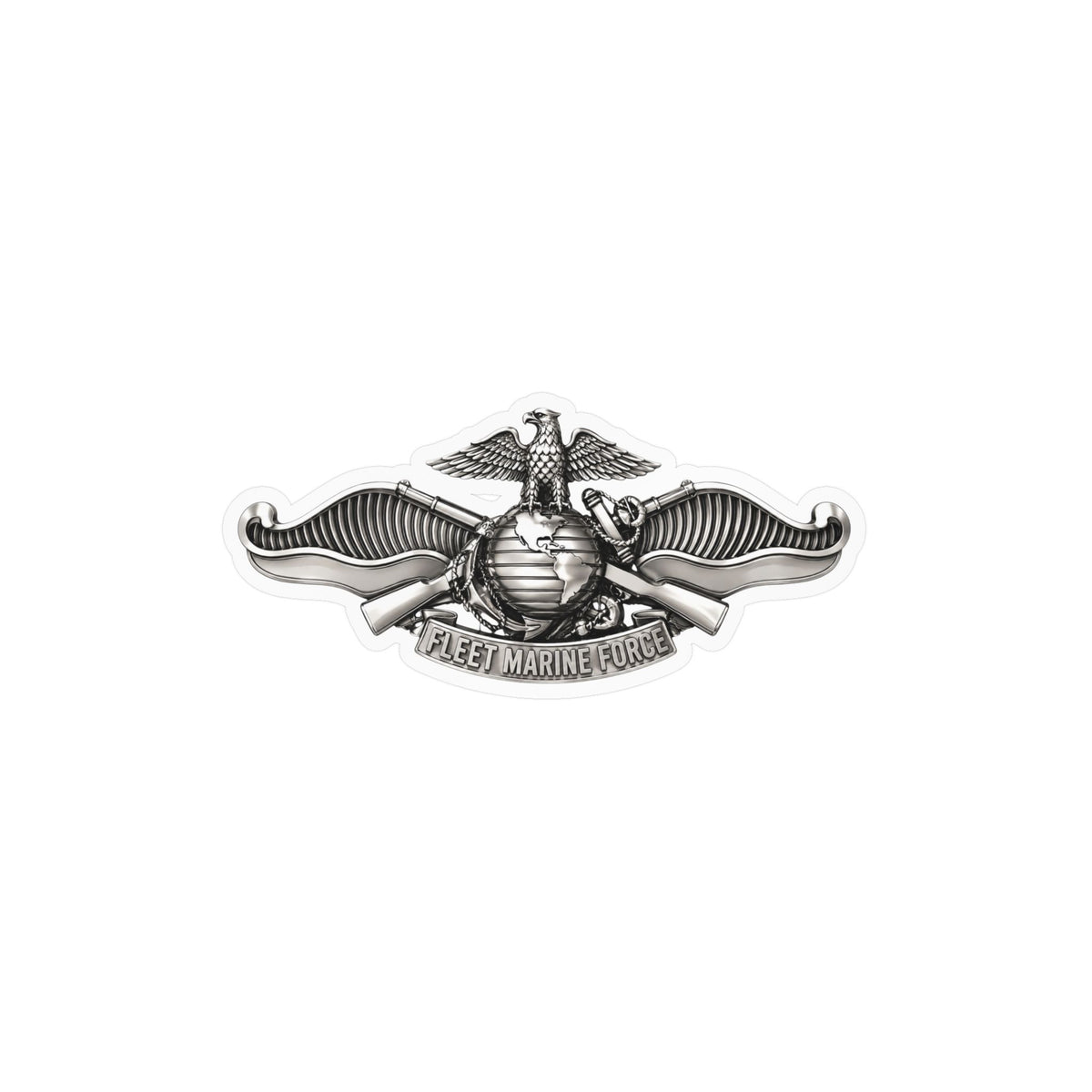 Kiss-Cut Vinyl Decal - Navy - Badge - Fleet Marine Force (FMF) wo txt - Enlisted - 3D - Enhanced