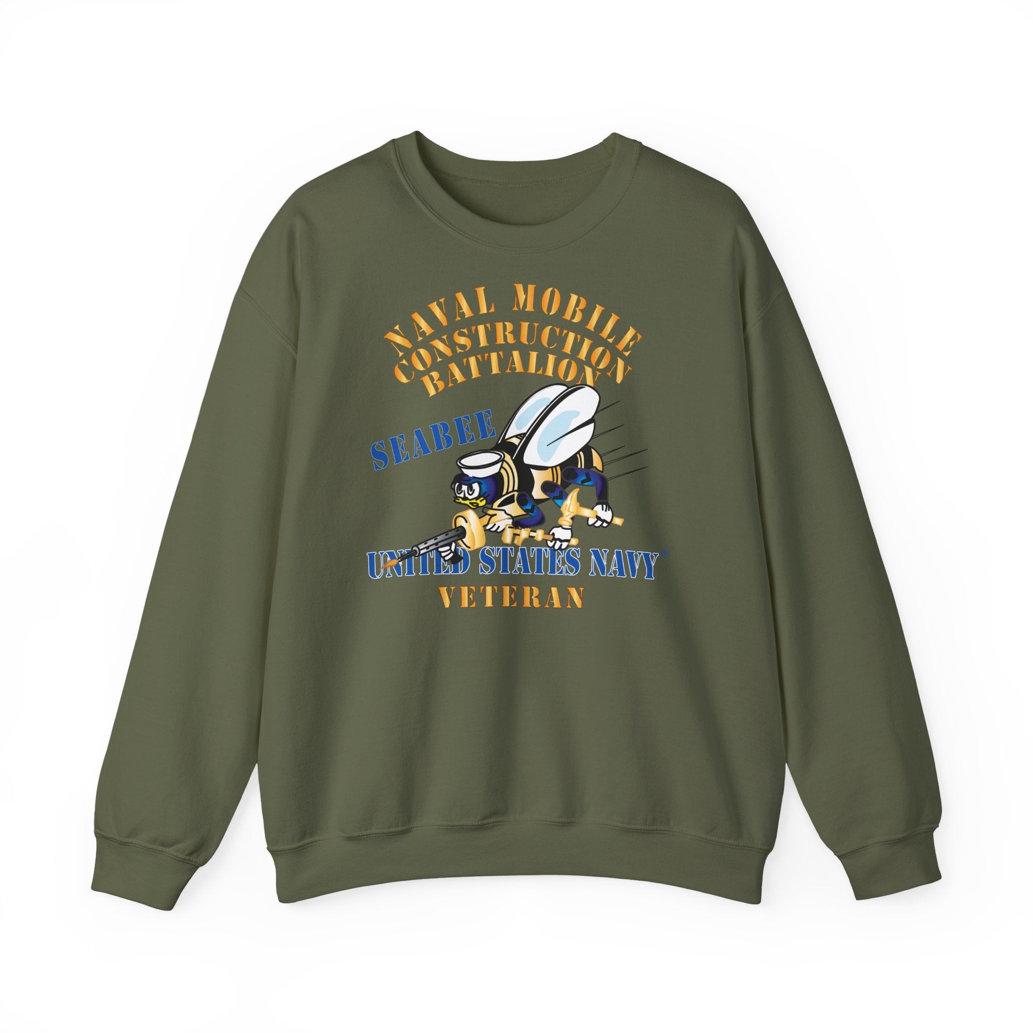 Unisex Heavy Blend™ Crewneck Sweatshirt - Navy - Seabee - Veteran