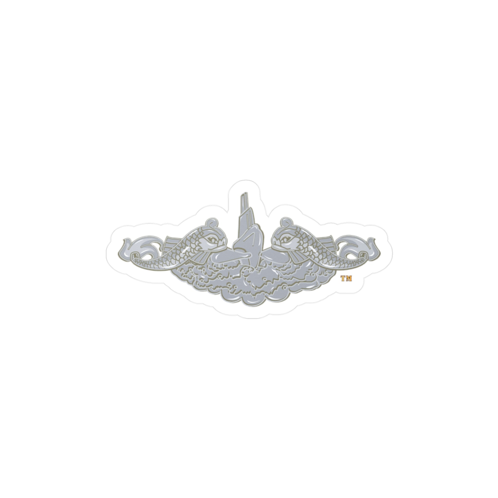 Kiss-Cut Vinyl Decal - Navy - Submarine Badge - Silver  wo Txt