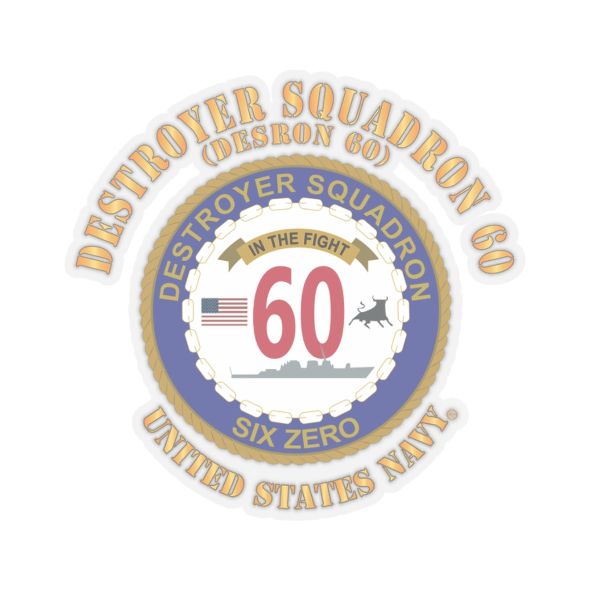 Kiss-Cut Stickers - Navy - Destroyer Squadron 60