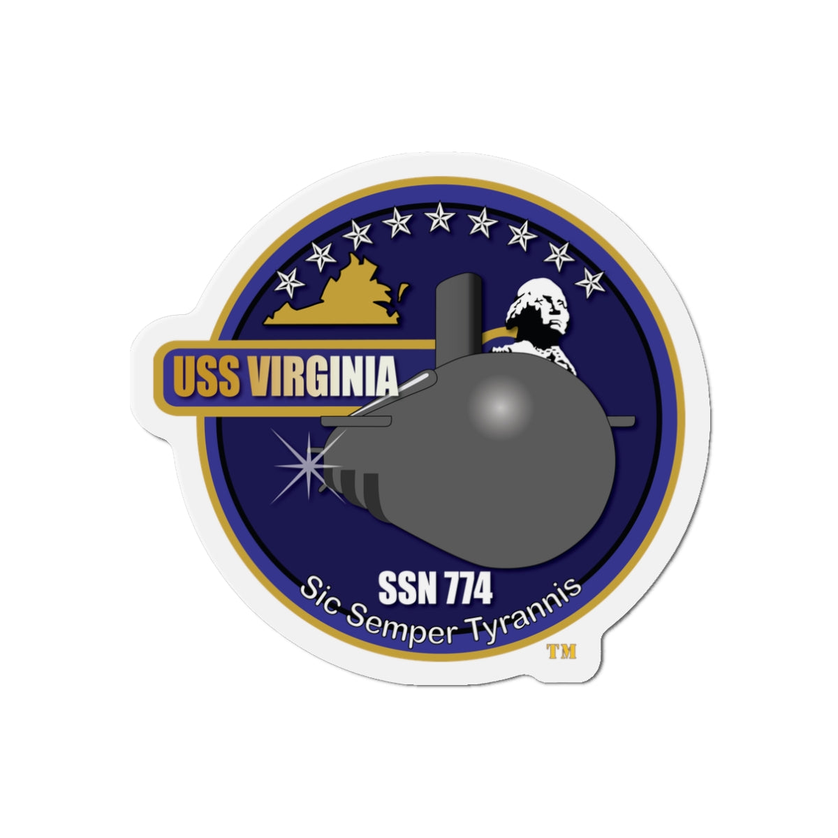 Die-Cut Magnet - Navy - USS Virginia (SSN-774) wo txt X 300