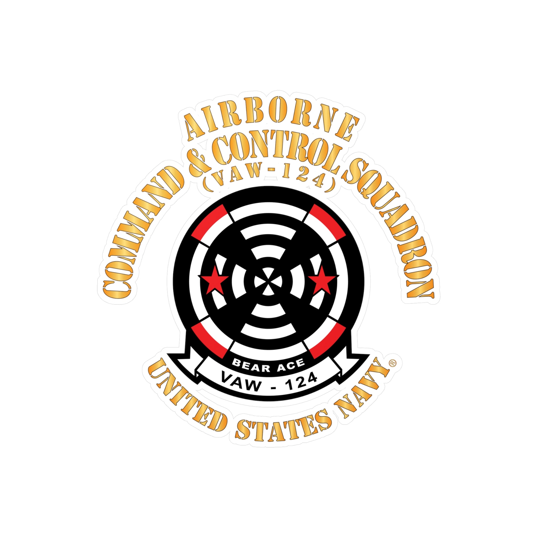 Kiss-Cut Vinyl Decal - Navy - Airborne Command & Control Squadron 124 (VAW-124)