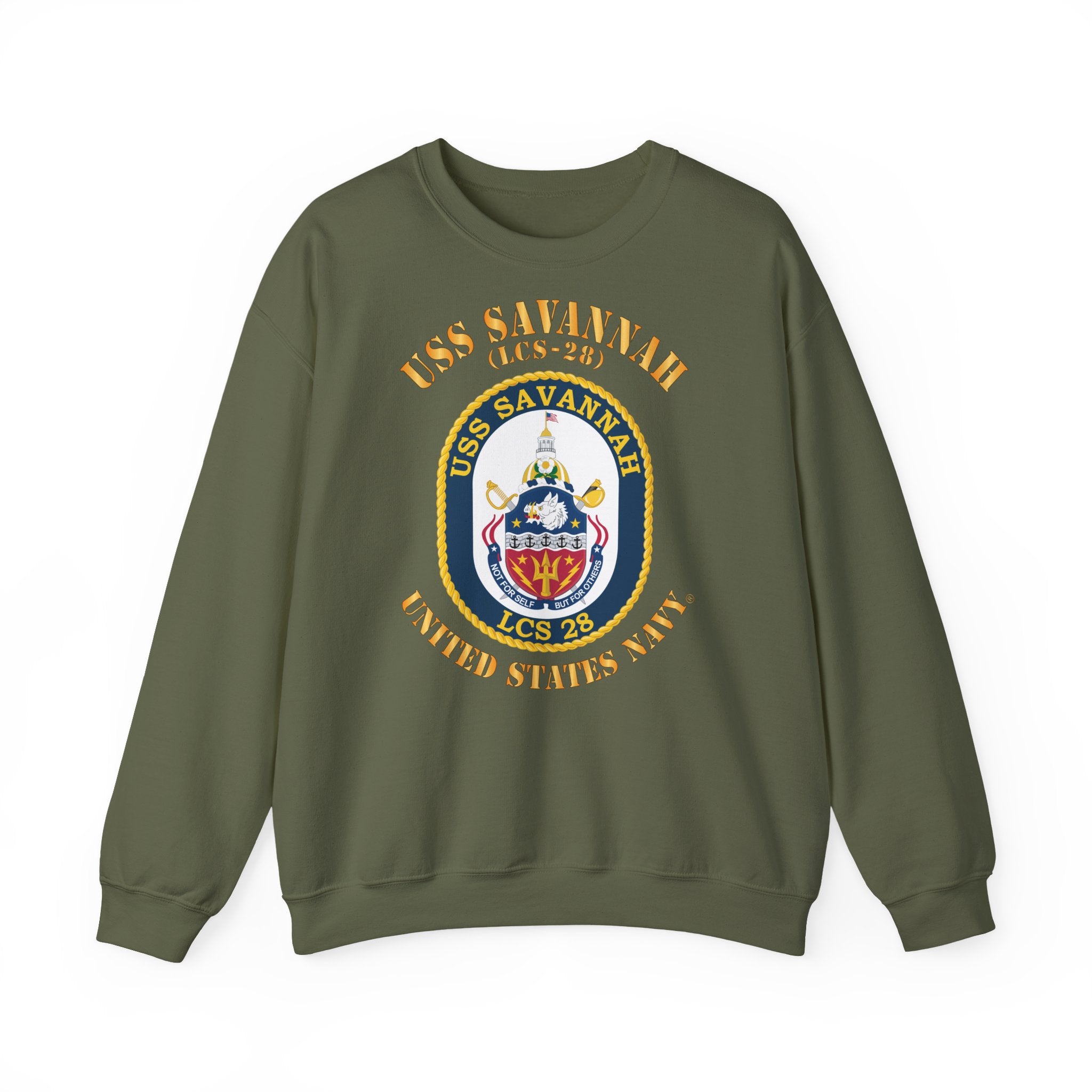 Unisex Heavy Blend™ Crewneck Sweatshirt - Navy - USS Savannah (LCS-28)