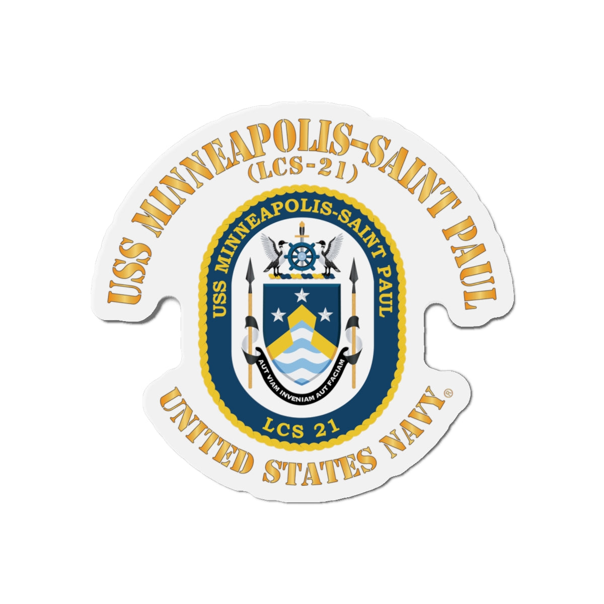 Die-Cut Magnet - Navy - USS Minneapolis–Saint Paul (LCS-21)