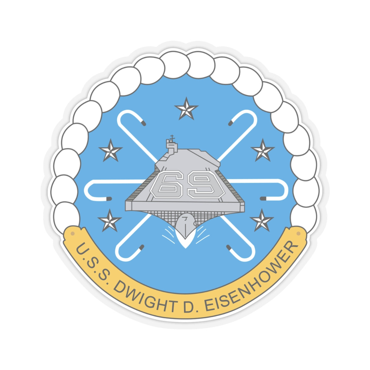 Kiss-Cut Stickers - USS Dwight D. Eisenhower (CVN-69) Crest wo Txt
