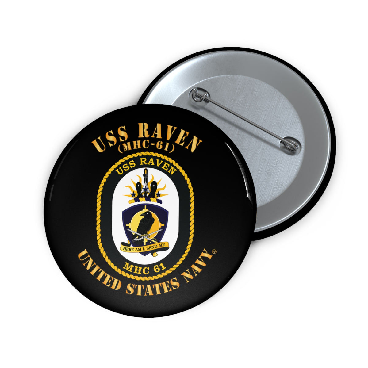 Pin Button - Navy - USS Raven (MHC-61)