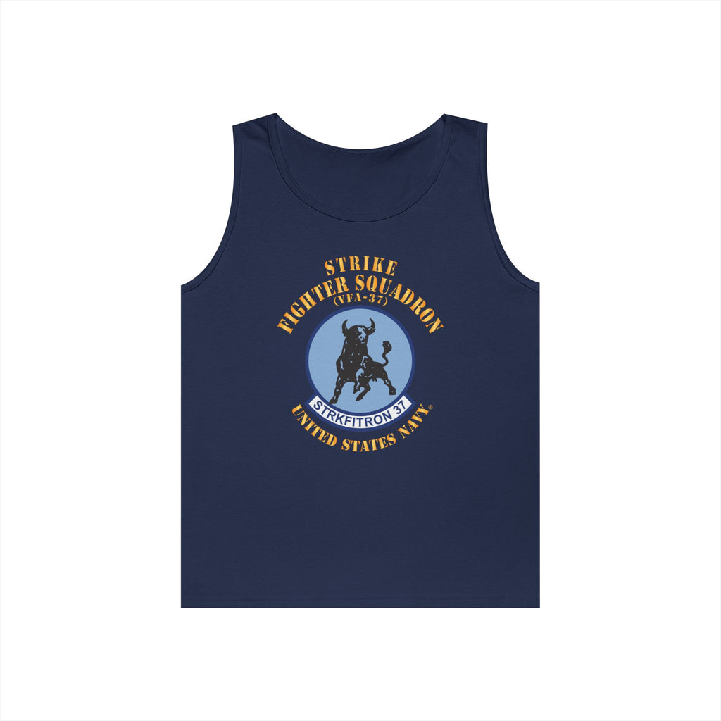 Unisex Heavy Cotton Tank Top - Navy - Strike Fighter Squadron 37 (VFA-37)