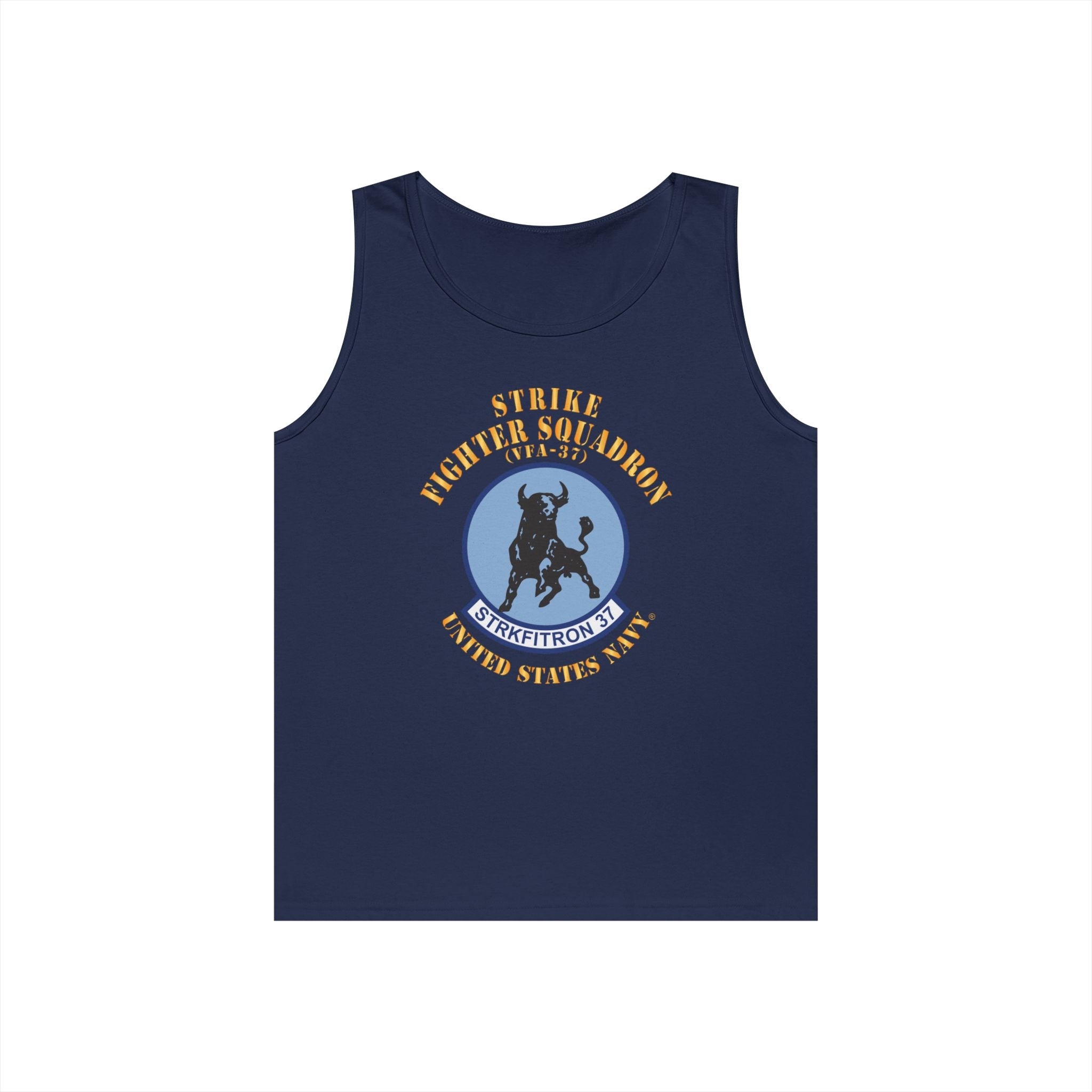 Unisex Heavy Cotton Tank Top - Navy - Strike Fighter Squadron 37 (VFA-37)