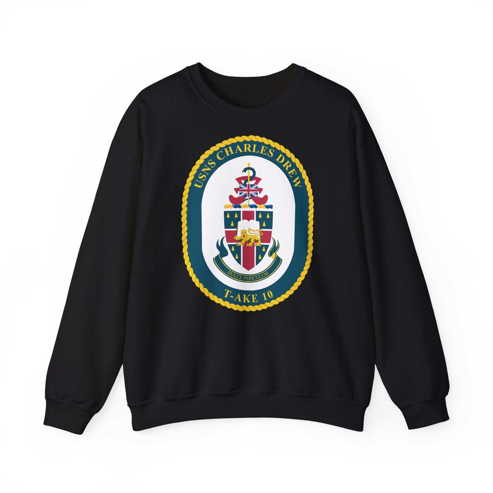 Unisex Heavy Blend™ Crewneck Sweatshirt - Navy - USNS Charles Drew (T-AKE 10) wo txt