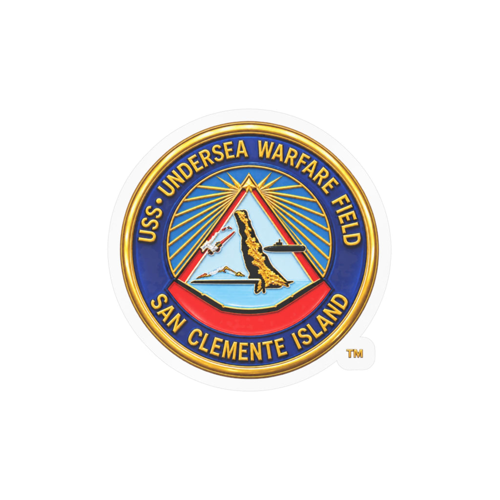 Kiss-Cut Vinyl Decal - Navy - USS Undersea Warfare Field - San Clemente Island - Crest - 3D - Enhanced