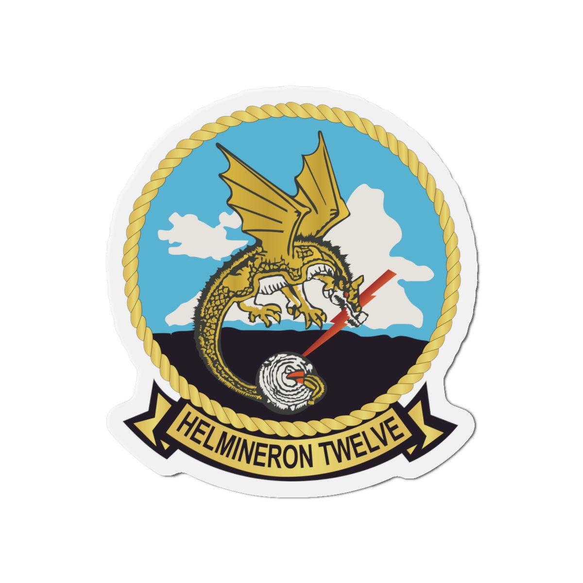 Die-Cut Magnet - Navy - Helmineron Twelve (HM-12) wo Txt