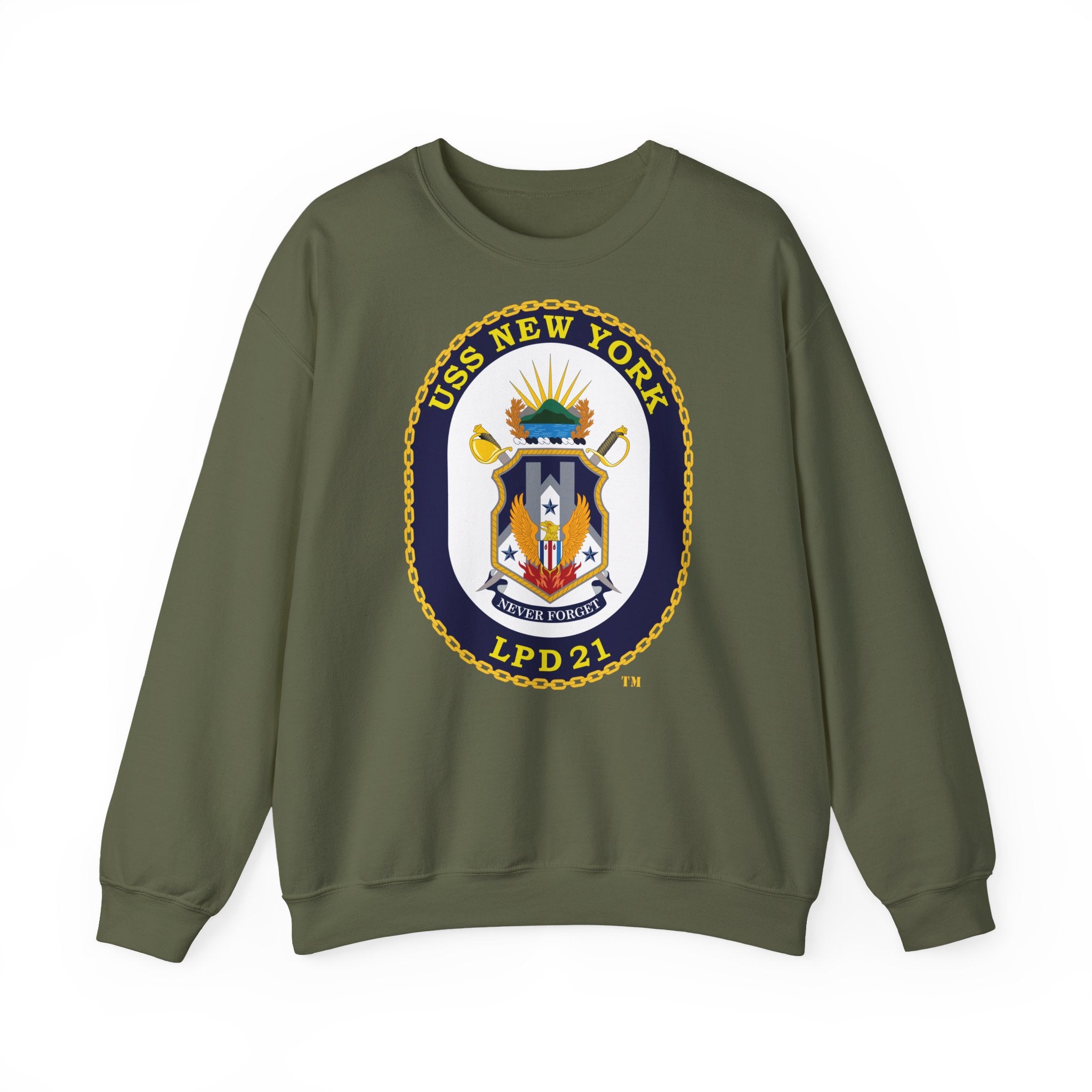 Unisex Heavy Blend™ Crewneck Sweatshirt - Navy - USS New York (LPD-21) wo txt
