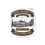 Die-Cut Magnet - NAVY - Fighting Squadron - VF 3 - WWII FELIX Insignia - Grumman F4F Wildcat - 3D - Enhanced