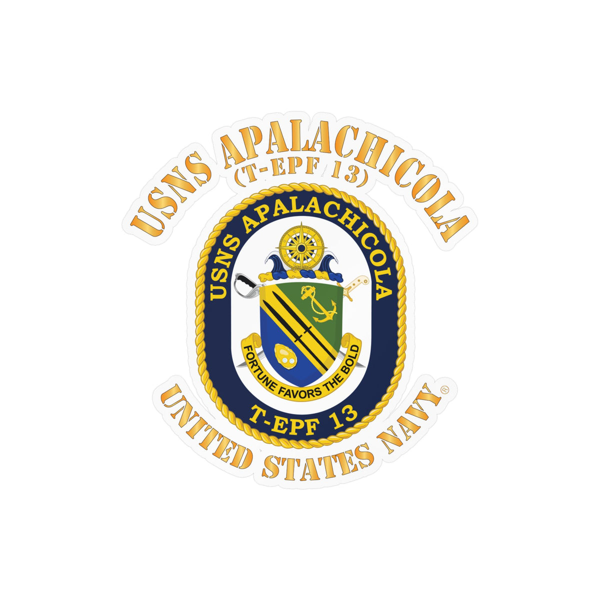 Kiss-Cut Vinyl Decal - Navy - USNS Apalachicola (T-EPF 13)