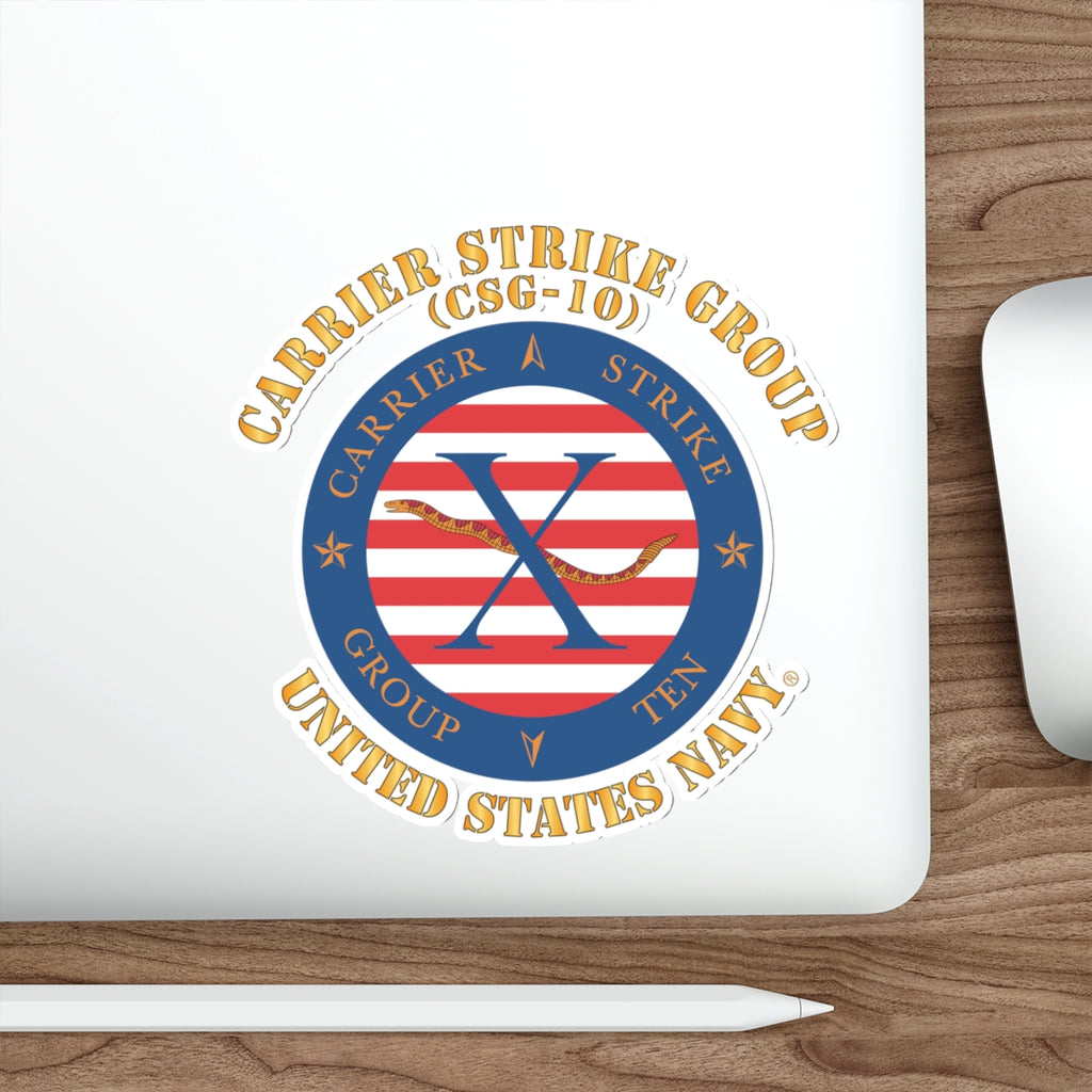 Die-Cut Vinyl Sticker - Navy - Carrier Strike Group 10 (CSG-10) X 300
