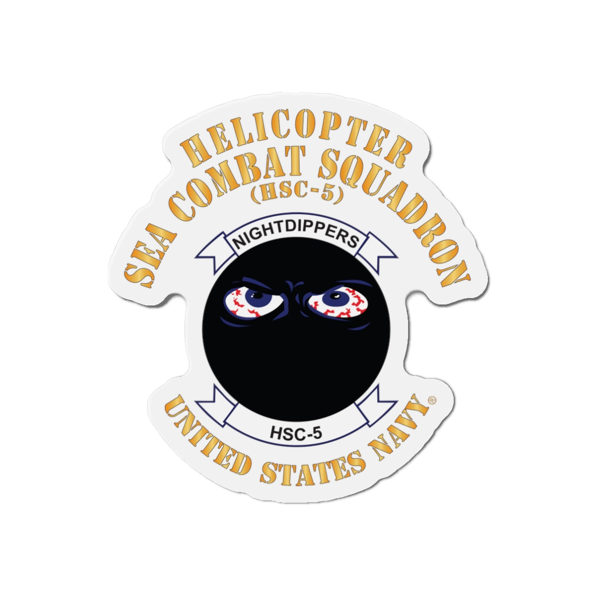 Die-Cut Magnet - Navy - Helicopter Sea Combat Squadron 5 (HSC-5)