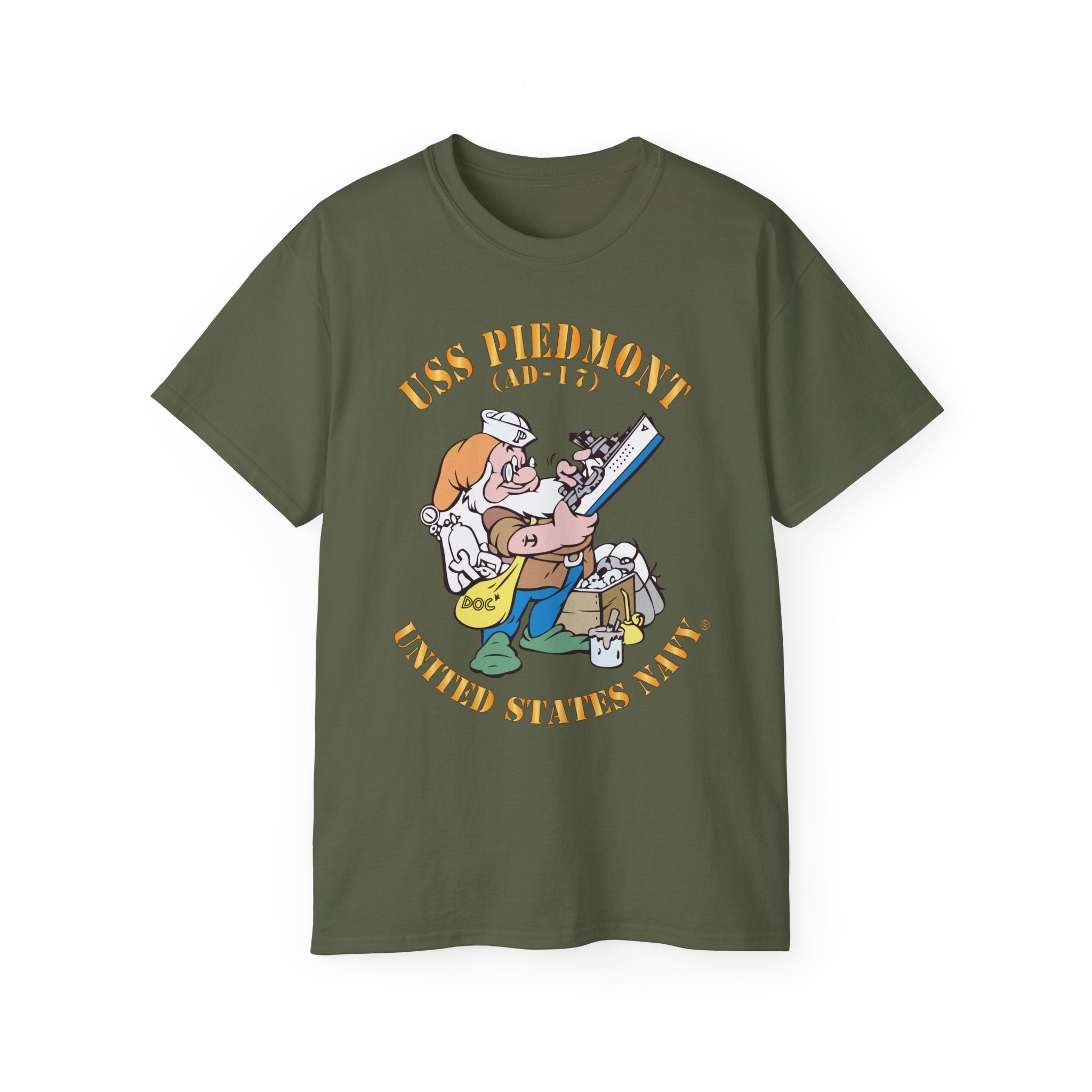 Unisex Ultra Cotton T-Shirt - Navy - USS Piedmont (AD-17)