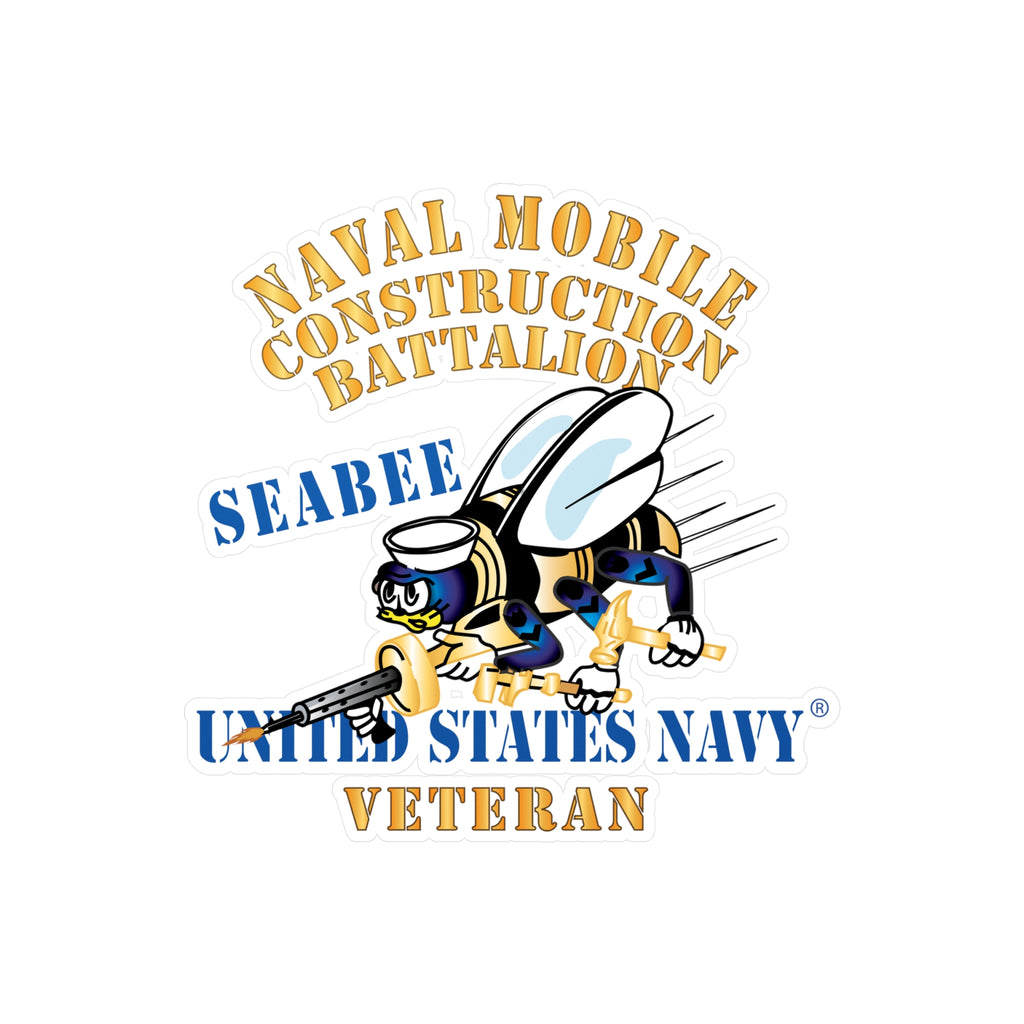 Kiss-Cut Vinyl Decal - Navy - Seabee - Veteran