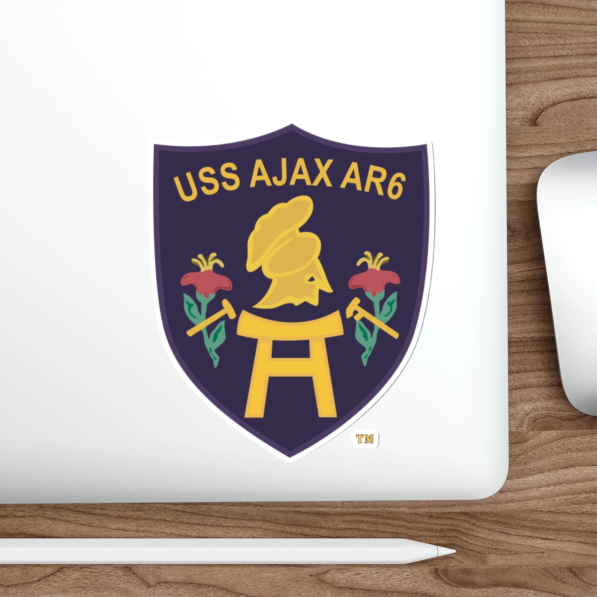 Die-Cut Vinyl Sticker - Navy - USS Ajax (AR-6) wo txt