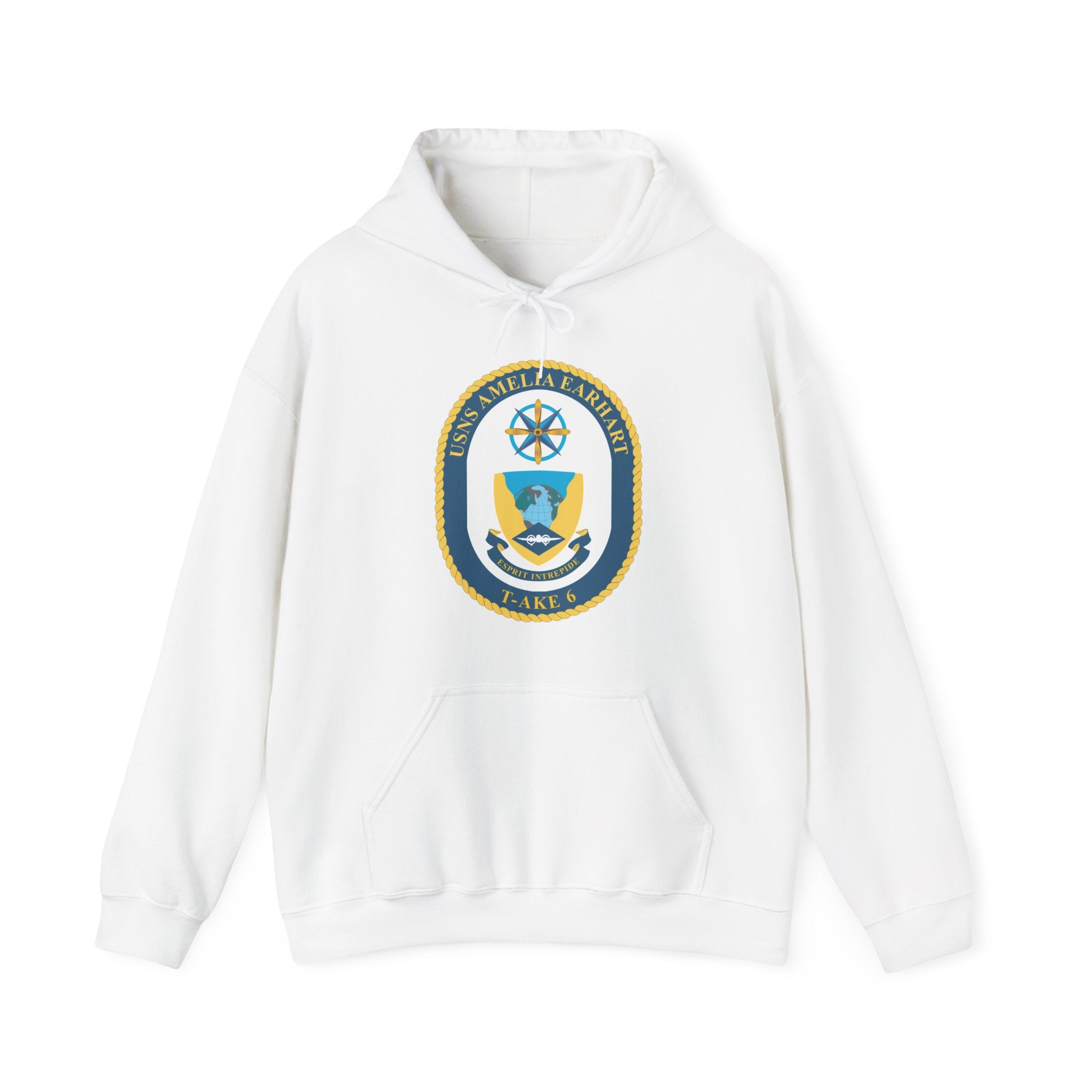 Unisex Heavy Blend™ Hoodies - Navy - USNS Amelia Earhart (T-AKE 6) wo txt