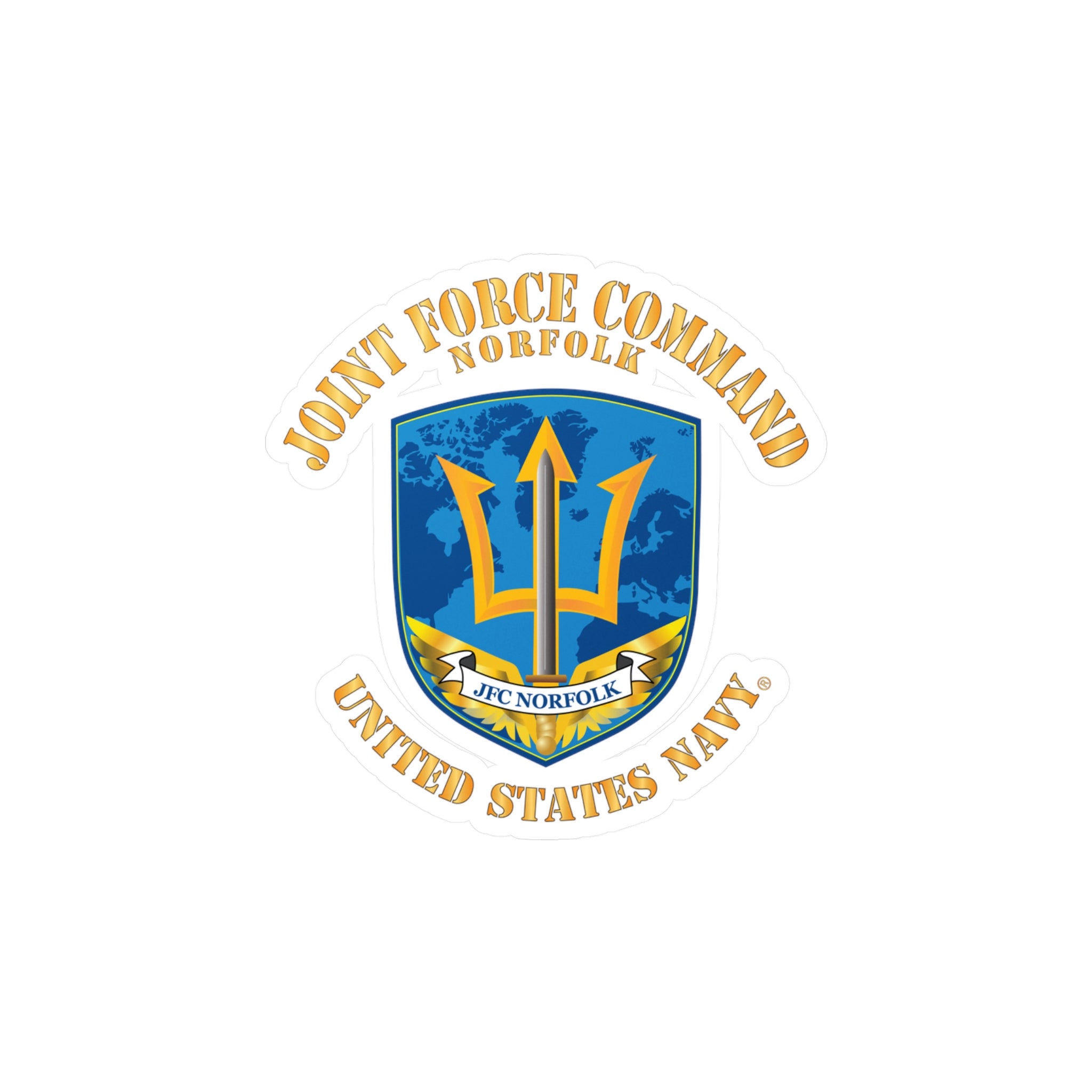 Kiss-Cut Vinyl Decal - Navy - Joint Force Command - Norfolk