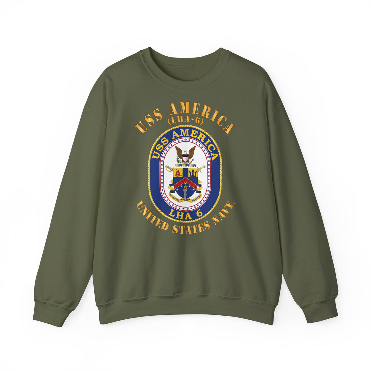 Unisex Heavy Blend™ Crewneck Sweatshirt - Navy - Navy - USS America (LHA-6)