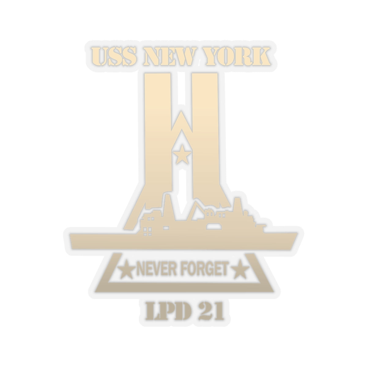 Kiss-Cut Stickers - Navy - USS New York (LPD-21) wo Txt X 300